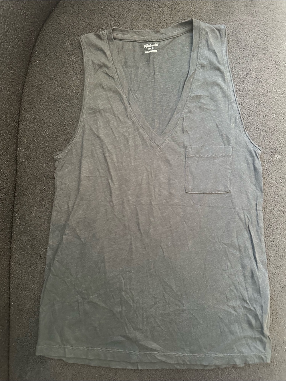 Madewell Whisper Cotton V-Neck Pocket Tank Top